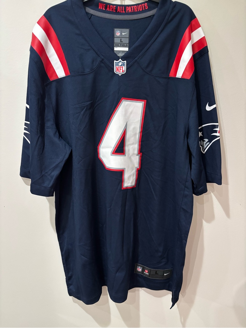 New England Patriots Zappe Large Jersey